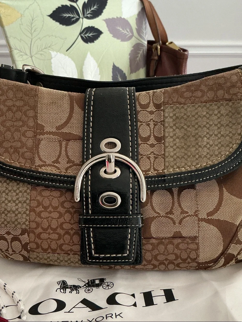 Coach Brown PATCHWORK Soho Signature Patchwork Hobo Bag